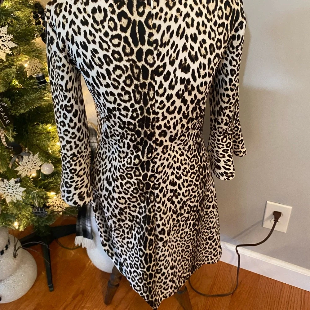 New York and Company Leopard Print Dress Size 10 - Picture 2 of 5